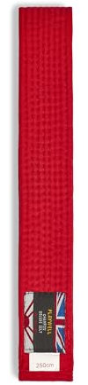 Playwell Martial Arts Gürtel aus Baumwolle, einfarbig, Karate, Judo Taekwondo, rot, 300cm