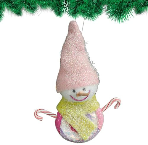 Ornamenti natalizi rosa, ciondolo creativo 3D per albero di Natale, pupazzo di neve, gelato colorato, pony, cartone animato, statuette per albero di Natale, , finestra, parete