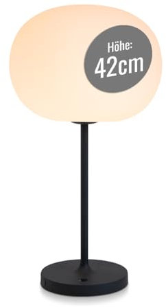 8 seasons design LED Akku Tischlampe, innen & außen, 42 cm - Glowing Elegance - dimmbar, warmweiß, wetterfest - kabellos, USB-C & Powerbank-Funktion - Terrasse, Garten & Wohnbereiche