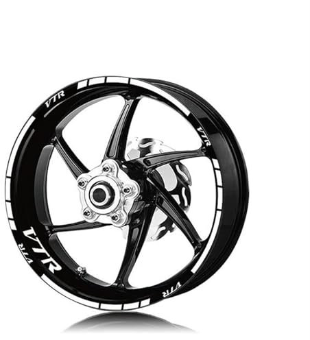 SHYYBD Adesivi Ruota Adesivi per Cerchioni, Adesivi Riflettenti, Strisce per Mozzi, Adesivi, Accessori, Impermeabili, per H&Onda VTR VTR Adesivi Ruote per Cerchioni(Bianco)