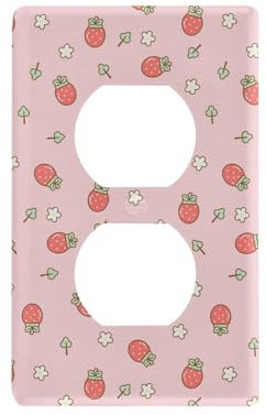 Joli interrupteur décoratif en forme de fraise rouge - 11,5 x 7 cm