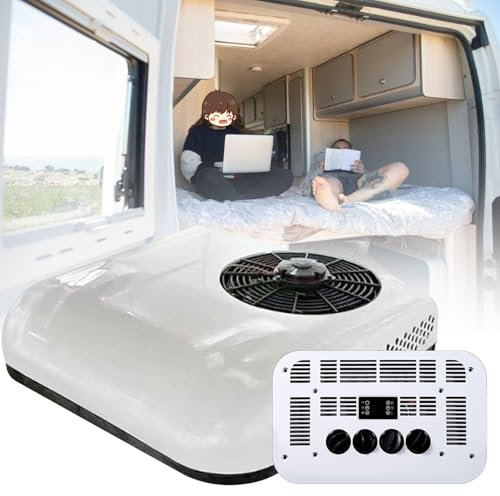 AUTUMFLATGAO Aire Acondicionado De 12V/24V para Caravana, Techo De CC, Aire Acondicionado Frío para Camión Verano, con Función Frío, Adecuado para Camiones, Autocaravanas,24V