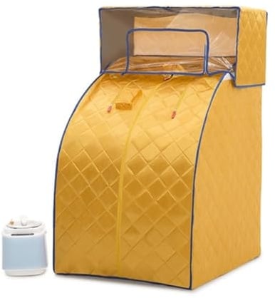 Portable Steam Sauna Room Steam Bath Steamer Pot Slimming Therapy Household Shower Cabin Steam Panel Home Sauna Spa Hammam Efficient Heating(Yellow)
