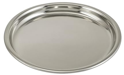 C&S Homestore Stainless Steel Plate/Thali 36.5cm – Premium Round Serving & Dining Plate with Sharp Edge & Mirror Finish – Heavy Duty, Rust Resistant Metal Thali for Meals, Snacks, Pasta