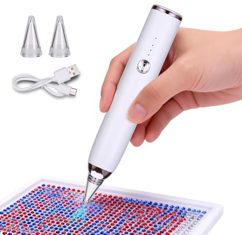 Kssvzz Électrique Stylo Diamond Painting Sans Fil, Rechargeable Accessoires Diamond Painting pour Adulte