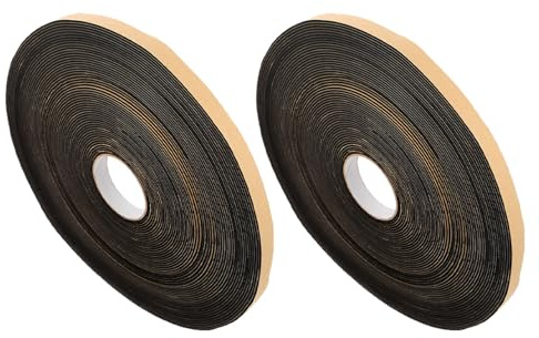 SHINEOFI Ruban Adhésif en Caoutchouc Butyle Beige pour Haut-parleurs de Voiture, Bande de Mousse Audio 25m, Isolation Phonique et Montage Facile, 2 Rouleaux pour Étanchéité