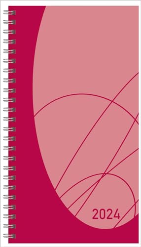 Taschenkalender Modus XL Flexi Colourlux berry 2024: Terminplaner mit Wochenkalendarium. Ringbuch mit Hardcover. 1 Woche 2 Seiten. 8,7 x 15,3 cm