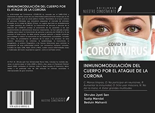 INMUNOMODULACIÓN DEL CUERPO POR EL ATAQUE DE LA CORONA: C: Manos limpias, O: No participar en reuniones, R: Aumentar la inmunidad, O: Sólo usar máscara, N: No dar la mano, A: Evitar grandes multitudes