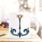 ilka parey wandtattoo-welt® Tasse Becher Kaffeetasse Kaffeebecher Maritim mit Anker in blau Jugendstil ts435