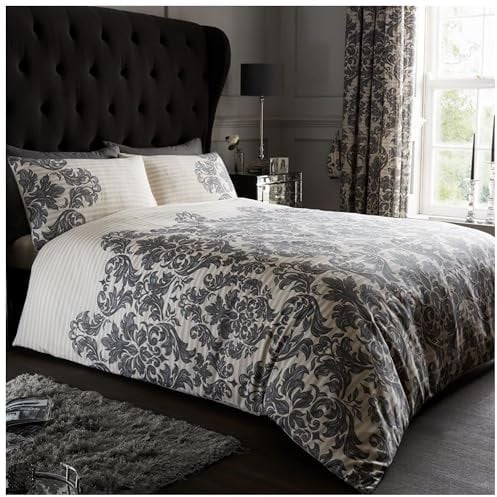 GC GAVENO CAVAILIA Paisley Duvet Cover King Size - Reversible Bedding & Linen - Ultra Soft Bed Cover With Pillow Cases - Cream