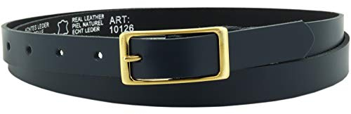 Ledergürtel echt Leder Damengürtel GOLD Schnalle 2 cm breit Hüftgürtel Jeansgürtel Damen Gürtel Casual Jeans schmal business | Vascavi | Made in Germany (90 cm Gesamtlänge 105 cm, Dunkelblau)