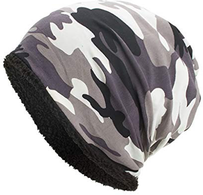 Ocobudbxw Unisex Winter Warm Baggy Beanie Mütze Camouflage Faux Fleece gefüttert Ski Skull Cap