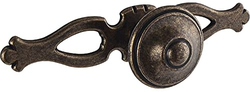 SIRO Knopf Flores mit Platte Breite 108 mm, Tiefe 31 mm, ZN altmessing brüniert