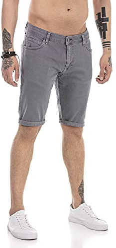 Redbridge Jeans-Shorts für Herren Kurze Hose Denim Freizeithose Chino Look Grau W32