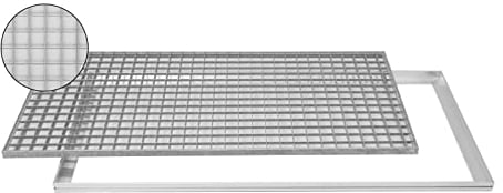 Gitterrost 100x50cm Maschenrost mit ALU Einbaurahmen Zarge Eingangsrost Schuhabstreifer