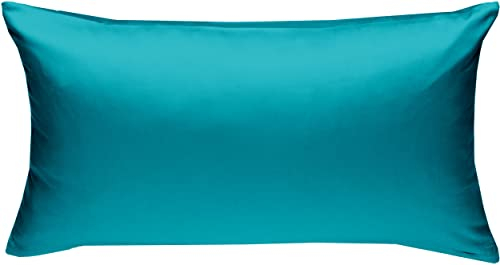Bettwaesche-mit-Stil Mako Interlock Jersey Bettwäsche Kissen Uni/enfarbig 100% Baumwolle 40x80, Petrol Blau