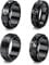 LOLIAS 4 Stücke Schwarz Spinner Ringe für Männer Frauen Teen Cool Mood Star Ketten Evil Eye Angst Ringe Edelstahl Fidget Ring Stressabbau Hochzeit Versprechen Band Ringe