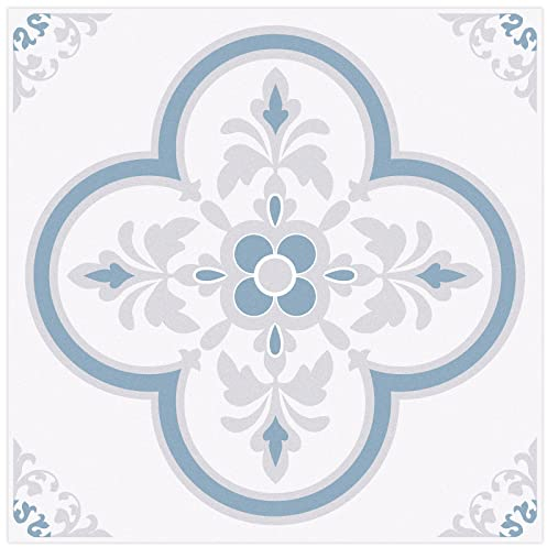 Lot de 10 carreaux de sol en vinyle à décoller et à coller pour mur, sol, cuisine, salle de bain, niche pour animaux domestiques (20,x 20 cm, fleur fleurie)