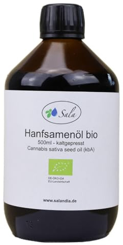 Sala Hanföl Hanfsamenöl kaltgepresst nativ BIO 500 ml Glasflasche