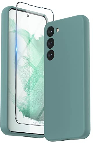 SURPHY Coque pour Samsung Galaxy S23, Silicone Liquide Protection Individuelle pour Chaque Objectif Épaissie Premium Etui pour Samsung S23 6,1 Pouces (2023), Vert Cactus
