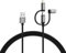 VARTA 3in1 Kabel USB A auf Micro USB, USB Type C, Lightning, Speed Charge & Sync, MFi, Ladekabel für Strom- und Datenübertragung, 2m, schwarz, Nylon