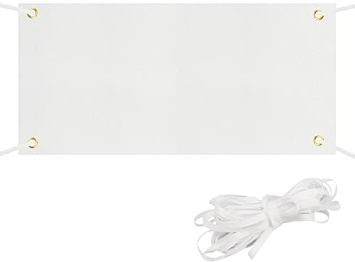 YapitHome 1 Stücke 180 x60 cm Blanko Banner Weiß Banner Zum Bemalen für DIY-Malerei im Freien Wandschild Indoor Outdoor Event Display(weiß)