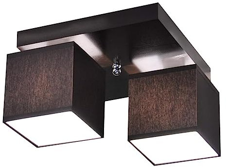 alfalux Deckenlampe LLS222D Deckenleuchte Leuchte 2-flammig Holz Kinderzimmer Wohnzimmer Lampe LED-geeignet (DUNKEL BRAUN)