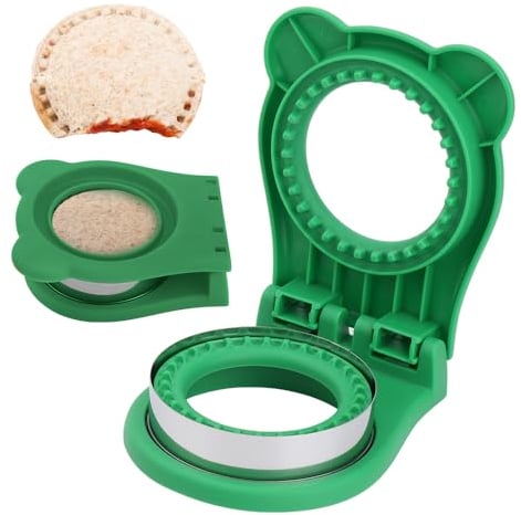 Cercle a patisserie,Coupe-sandwich pour enfants,Acier inoxydable emporte piece patisserie,Emporte piece,Emporte piece rond,Scelleuse à sandwich,Coupe-pain en acier inoxydable.(vert)