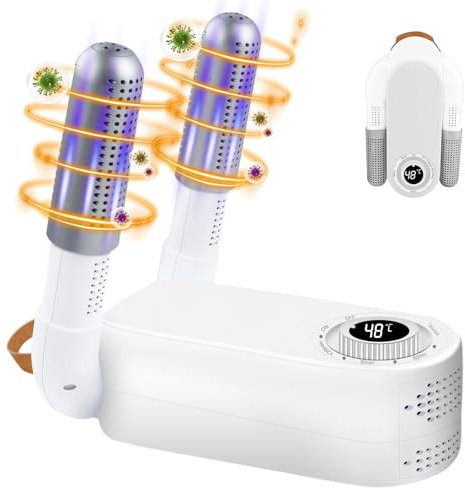 Schuhtrockner Elektrisch, Tragbarer Schuhe Stiefeltrockner, mit Timer, UV Desinfektion, Antibakteriell, Desodorierung, Skischuhtrockner, Schuhtrockner Fußballschuhe, für Schuhe Hüte Socken Skischuhe