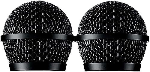 Replacement RPMP58G Microphone Grille for Shure BLX288 PG58 Wireless Microphone, Black, 2 Pack