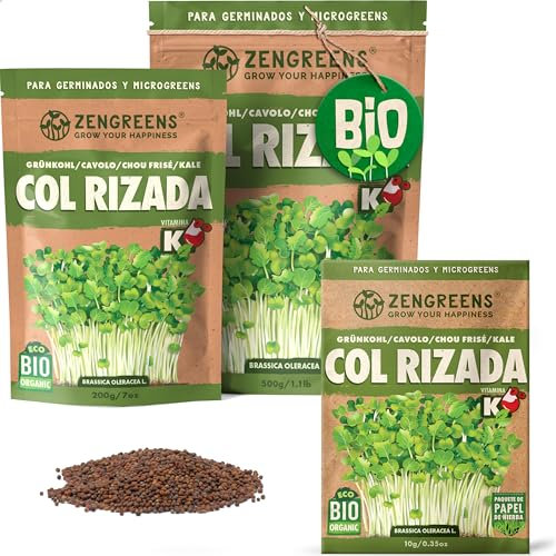 ZenGreens® - Semillas de berza ecológico - Elija entre 10g, 200g y 500g - brotes de eneldo - germinación de más del 97% - Microgreens