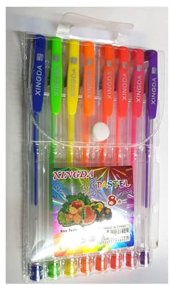 Mr. Gadget's Solutions Paquete de 8 bolígrafos de gel, bolígrafos con purpurina extra brillantes para el hogar, la escuela, la oficina, para niños