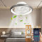 SXQYSM 360° Drehbar Deckenventilator mit Beleuchtung, Deckenleuchte Ventilator, Deckenlampe mit Ventilator, Timer Leise Ventilator Lampe mit Fernbedienung, 72W (Grau)
