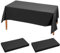 QWORK® Lot de 10 Nappe Longue Noir, Plastique, 274 x 137 cm, Nappe Imperméable, Convient aux Restaurants, Mariages, Fêtes et Événements Spéciaux
