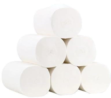 6 Toilettenpapier, weißer Holzzellstoff, 5-lagig, weiches, bequemes, kernloses Toilettenpapier for den Haushalt