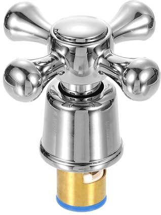 QUARKZMAN 1 Stück Wasserhahn Griff, 45mm x 65mm (L*H) Wasserhahn Ersatzteile Drehknopf, X-StilWasserhahnhebel für Küchenspüle, Waschbecken, Badewanne Silber