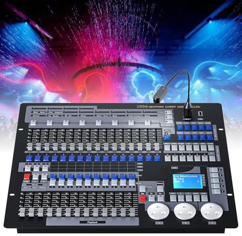 Dmx-Lichtsteuerung, 1024 KanäLe Dmx-512 Dj-Steuerung, Nebelmaschinensteuerung, UnterstüTzt R20-Lichtbibliothek Und 60 Szenen Und 96 Vorrichtungen, Zur Programmbearbeitung