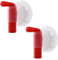 Lot de 2 robinets de dosage DIN61 - Robinet d'écoulement / robinet doseur pour bidon de 15 à 60 litres - Bidon blanc/rouge (filetage DIN 61)