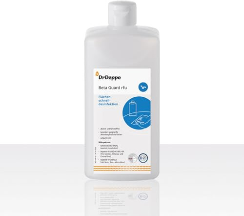 DrDeppe Beta Guard RFU, Flächenschnelldesinfektion 500 ml, Gebrauchsfertig, Viruzid & Antibakteriell, Für Medizin, Haushalt & Gewerbe, Schnell & Rückstandsfrei