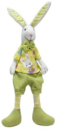 Trveqhk Hasen mit langen Beinen, große Ohren, niedliche Stoffhasen für Ostern, 41,9 cm, weich, handgefertigt, Osterhasen, Tischdekoration für Nachttisch, Bücherregal, Sofa