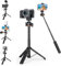 PULUZ Mini trípode de 55 cm con tornillo de 1/4 pulgadas y cabeza de bola, zapata fría extensible para DJI Action 5 Pro Pocket 3 Ation3 4 GoPro 13 12 11 10 9 Insta360 x3 x4 Ace, Ace Pro