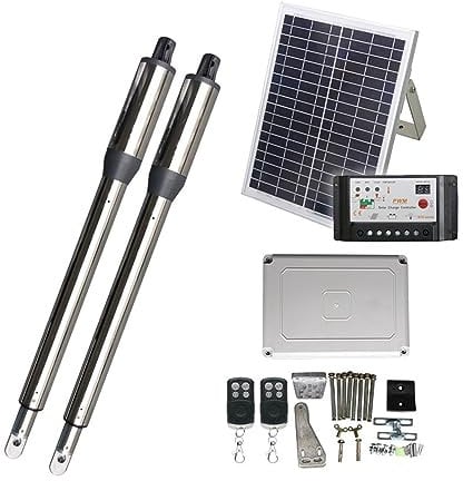 Schiebetorantrieb, 300 kg Solar-Automatik-Schwenktürantrieb mit Fernbedienung, elektrischer DC-Einzellinear-Schwenktürmotorantrieb, für Tor