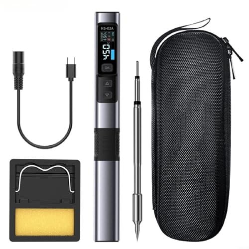 Entgoinggo HS-02A Smart Soldering Iron, 100W Portable Repair Tool with 100-450°C Temperature Range for Electronic Projects(A)