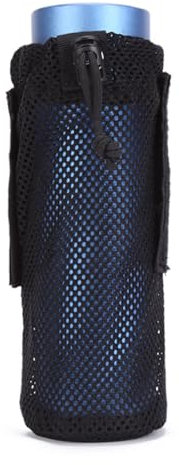KIRZAX Sac à bouteille d'eau tactique avec mousqueton, porte-bouteille pliable en maille pour voyage, pêche, chasse, randonnée, activités de plein air
