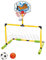 Xweptuy Cerceau de Basket-Ball Flottant pour Piscine, But de Football 2 en 1 ＆ Cerceau Basket-Ball Piscine, But détachable avec 2 balles pour Enfants et Adultes