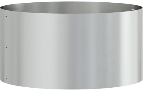 vidaXL Grauer Metalltopf Galvanisiert Metall Klein Dekorative Intarsien