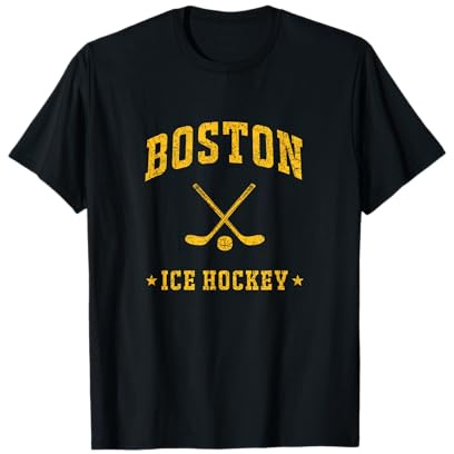 Boston Eishockey Vintage Gameday Retro Hockey Liebhaber T-Shirt