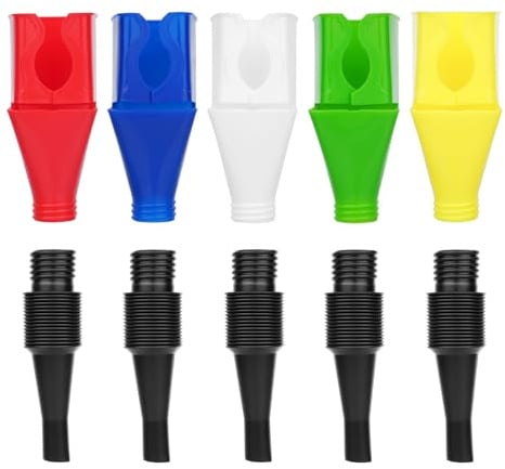 5 PiezasEmbudo Aceite Motor, Embudo Gasolina Profesional, Embudo para Gasolina de Coche con Manguera Flexibles, Embudos de Plástico Diseño a Presión y ángulo Recto para Combustible Aceite de Auto