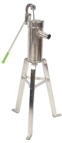 Zerodis Aspirazione Dell'acqua con Stretta di Mano, Portata di Aspirazione 8M Estrazione Facile Dell'acqua Pompa Manuale per Pozzo Stabile e in Acciaio Inossidabile con Aste di