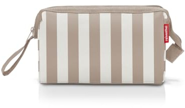 reisenthel travelcosmetic summerstripes Coffee - Starke robuste und praktische Reisekosmetiktasche, Handschlaufe, wasserabweisendes Material